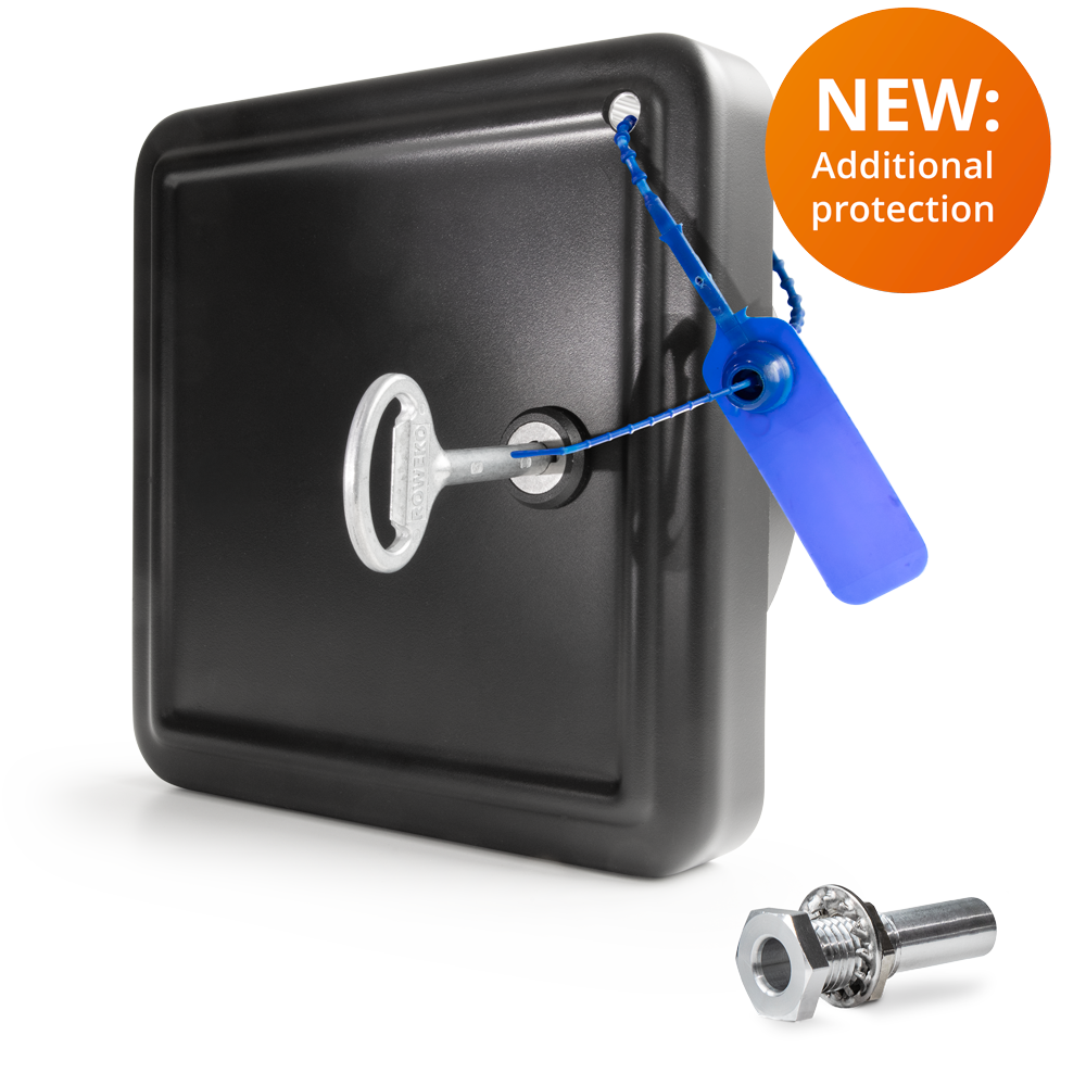 Protected tube container with security locking latches and sealing