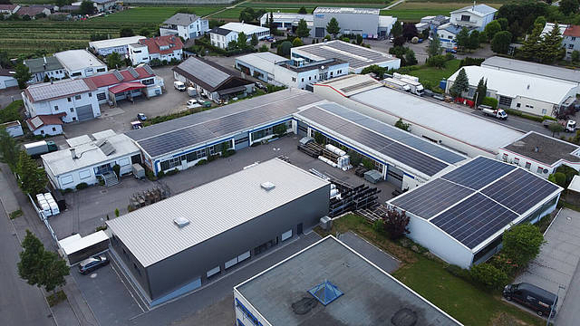 Aerial view of company building